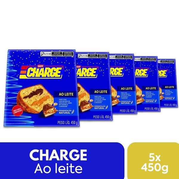 Imagem de Panettone Charge Chocolate e Caramelo Kit 5 un Nestlé 450g