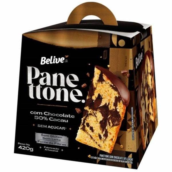 Imagem de Panettone Com Gotas De Chocolate Zero Açúcar Belive 420G