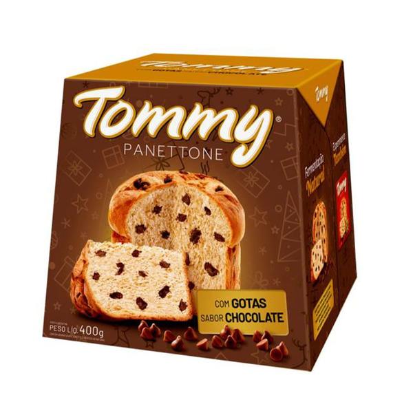 Panettone com Gotas sabor Chocolate 400g - Tommy - Bauducco Imagem de Panettone com Gotas sabor Chocolate 400g - Tommy