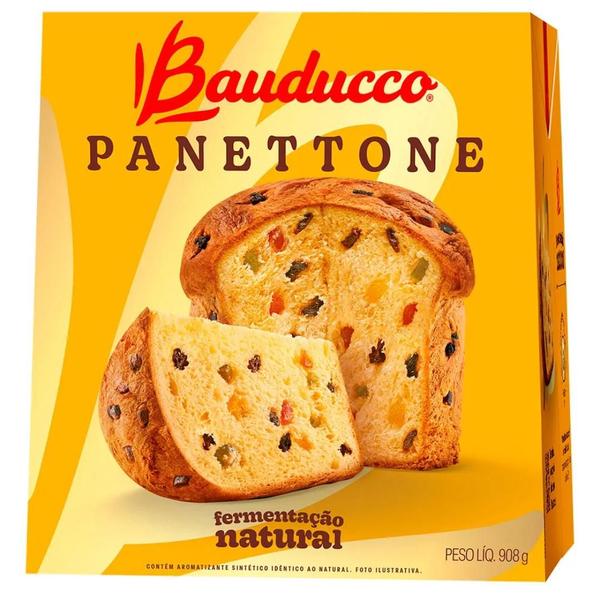 Imagem de Panettone Frutas Cristalizadas 908g Bauducco Fermentação Natural