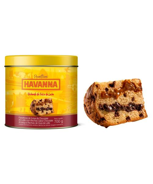 Imagem de Panettone Havanna Lata Duplo Recheio com Gotas de Chocolate 700G