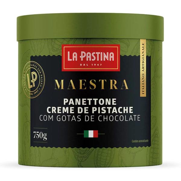 Imagem de Panettone LA PASTINA Pistache com Gotas de Chocolate 750g