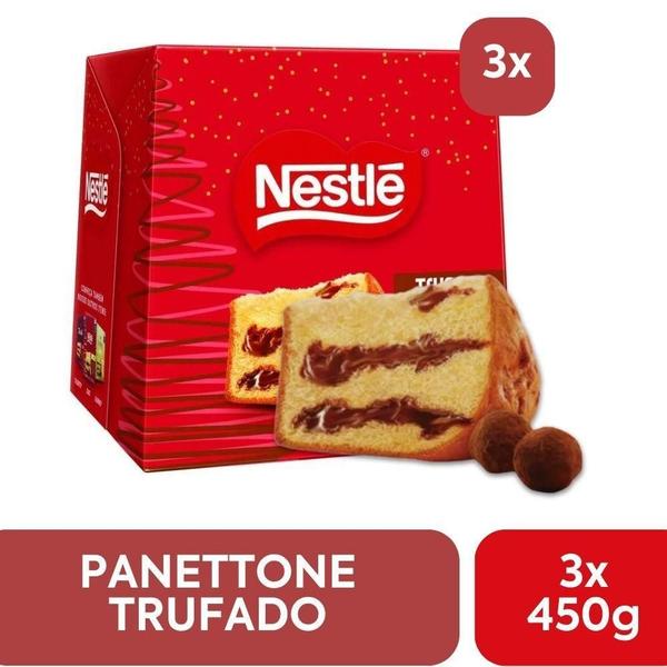 Imagem de Panettone Trufado Chocolate Meio Amargo Kit 3 Un Nestlé 450G