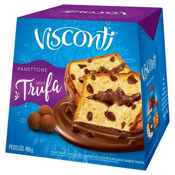 Imagem de Panettone Visconti Gotas de Chocolate Recheio de Trufa 450g