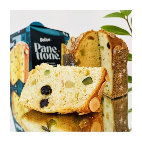 Imagem de Panettone Zero Açúcar, Zero Glúten, Zero Leite Futas, Uva-Passas e Amêndias Belive 420g