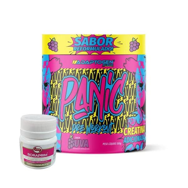 Imagem de Panic Pré Treino Adaptogen Science Usa Pré Workout 300g + Dose Diversas Vitafor Força Energia Disposição Treino Academia