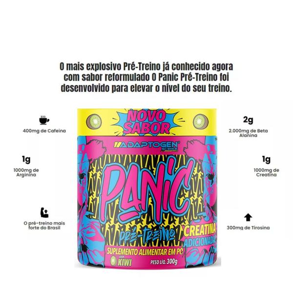 Imagem de Panic Pré Treino Nova Fórmula Kiwi 300g  Adaptogen