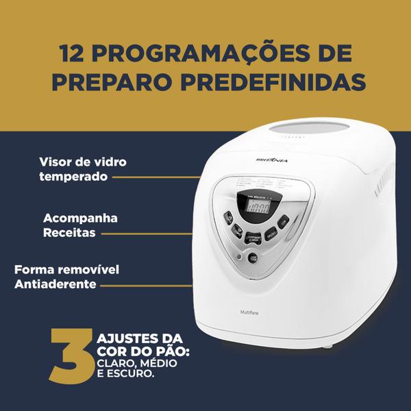 Imagem de Panificadora Automática 12 Programações Britânia Multipane