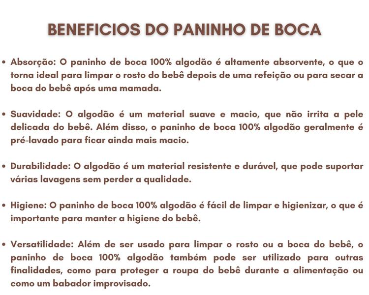 Imagem de Paninho de boca babete 100% algodão - enxoval bebê