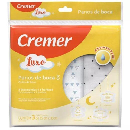 Imagem de Pano De Boca Estampado Luxo Branco Caixa 3un 35x35cm Cremer