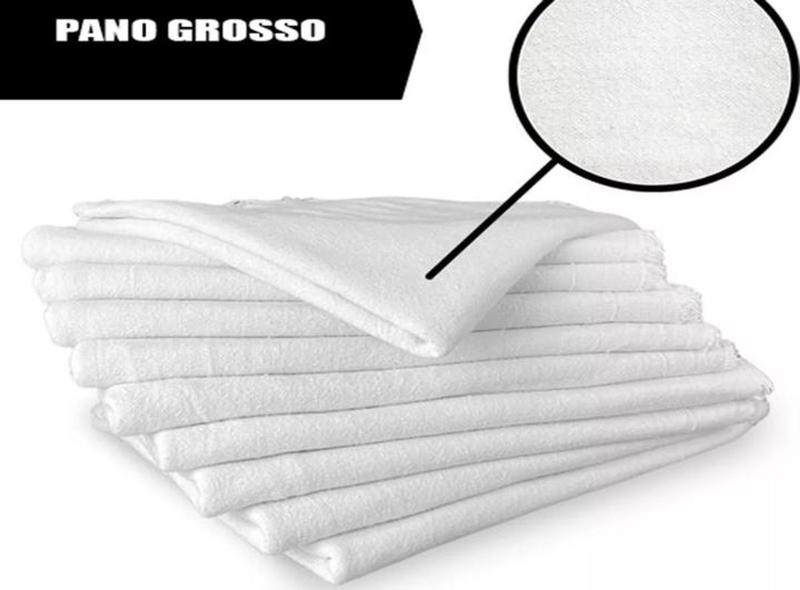 Imagem de Pano de chão saco branco kit com 3 unidades Tam M para limpeza