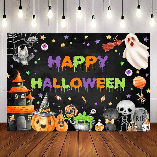 Imagem de Pano de fundo Avezano Happy Halloween Spooky Ghost Party 7 x 5 pés