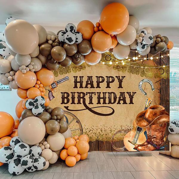 Pano de fundo de festa Mocsicka Western Cowboy Birthday 2,1x1,5 m Imagem de Pano de fundo de festa Mocsicka Western Cowboy Birthday 2,1x1,5 m