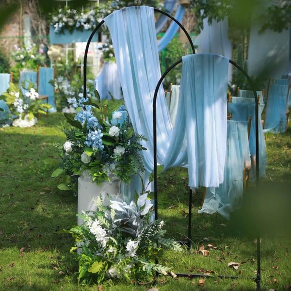 Imagem de Pano de fundo de tecido drapeado em arco de casamento Wokceer Baby Blue