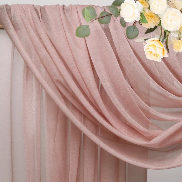 Imagem de Pano de fundo de tecido drapeado em arco de casamento Wokceer Dusty Rose