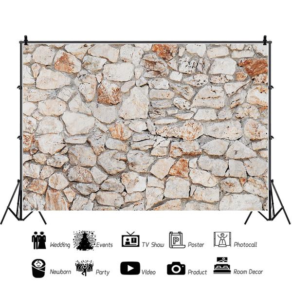 Imagem de Pano de fundo fotográfico Baocicco Retro Rock Stone Wall 10x8 pés