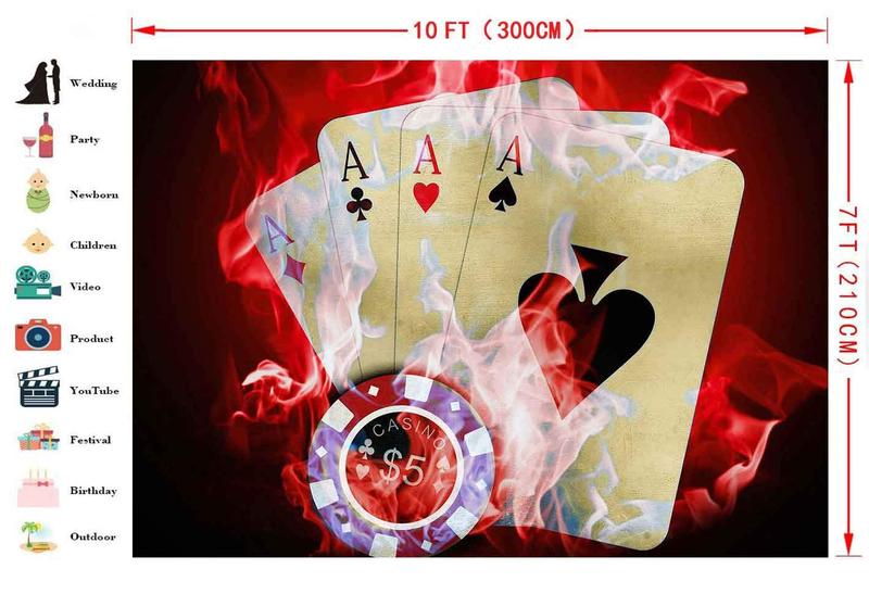 Imagem de Pano de fundo fotográfico FHZON Casino Poker Texas Hold'em 3x2m