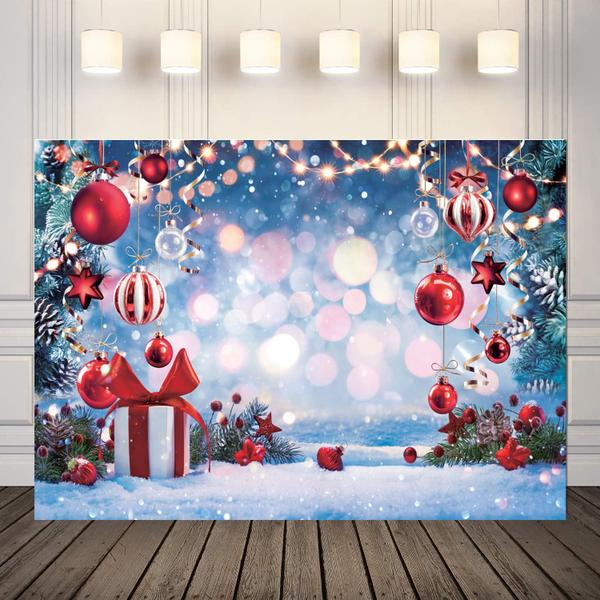 Imagem de Pano de fundo fotográfico LYCGS Winter Dream Wonderland 240 cm x 180 cm