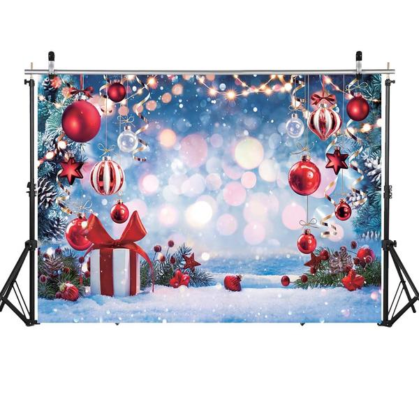 Imagem de Pano de fundo fotográfico LYCGS Winter Dream Wonderland 240 cm x 180 cm