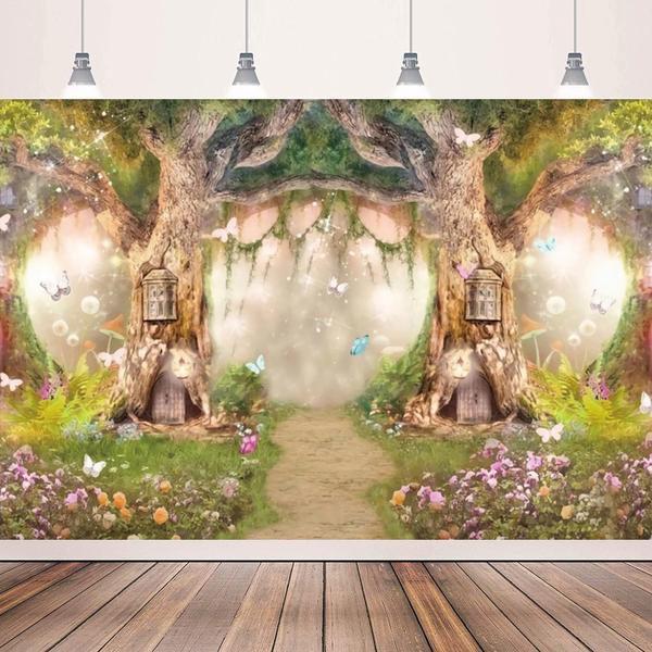 Imagem de Pano de fundo fotográfico ZJRBJB Fairy Forest 220x150cm