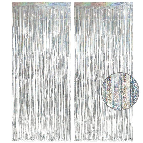 Imagem de Pano de fundo Tinsel GREATRIL Metallic Tinsel Streamers Silver x2