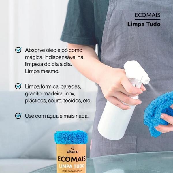 Imagem de Pano De Limpeza Microfibra Multiuso Limpa Tudo Fácil Ecomais