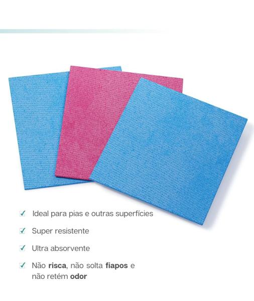 Imagem de Pano Esponja Ultra Absorvente Biodegradável Com 3 Peças Flash Limp 