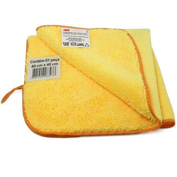 Imagem de Pano Flanela de Microfibra Amarelo 3M Automotivo 40 X 40CM