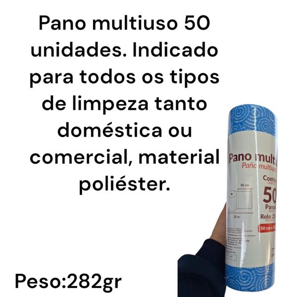 Imagem de PANO MULTIUSO AZUL ROLO 50 UND 30x25CM PERFLEX PICOTADO