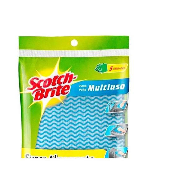 Imagem de Pano Multiuso Scoth-Brite Azul Com 5 Pecas