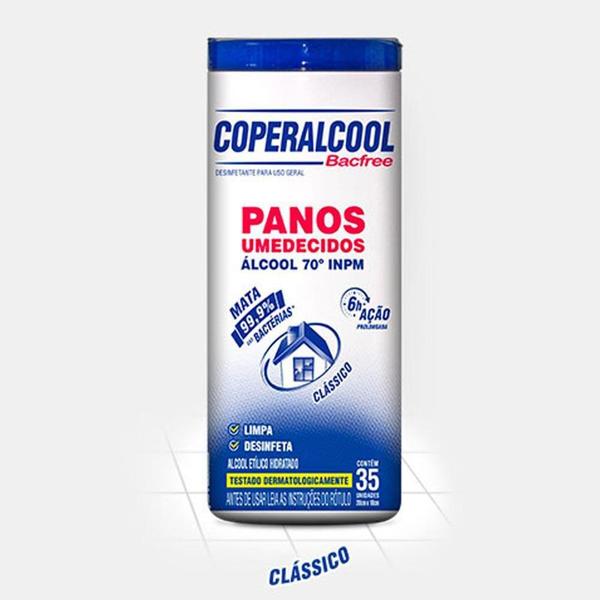 Imagem de Pano Umedecido 35 Peças Pote Coperalcool Clássico