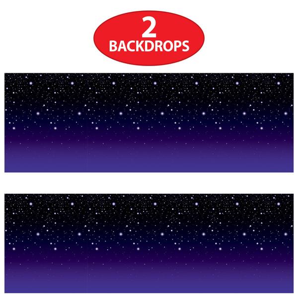 Imagem de Panos de fundo fotográficos Beistle Starry Sky Wall 4x9m 2 peças