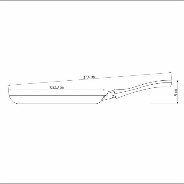 Imagem de Panquequeira Antiaderente Cinza 22cm 0,6L Power Up Tramontina 27813/055