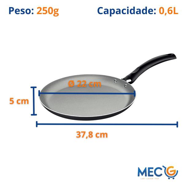 Imagem de Panquequeira Frigideira Antiaderente 22 cm Chumbo Tramontina