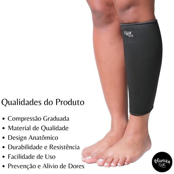 Imagem de Panturrilha Canela Protetor Longa Neoprene Suporte Profissional Treino Exercícios Caminhada Alivia Dor Compressão 