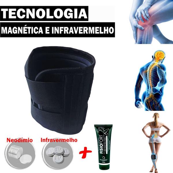 Panturrilheira Magnética Dor Ciático Lombar Joelho + Pomada Fisiofort - Aoyama Imagem de Panturrilheira Magnética Dor Ciático Lombar Joelho + Pomada Fisiofort