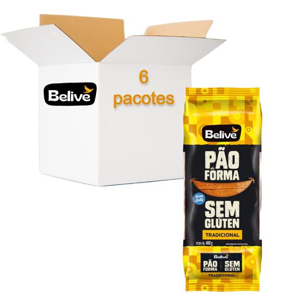 Imagem de Pão de Forma BELIVE Tradicional Sem Glúten 400g (6 pacotes)