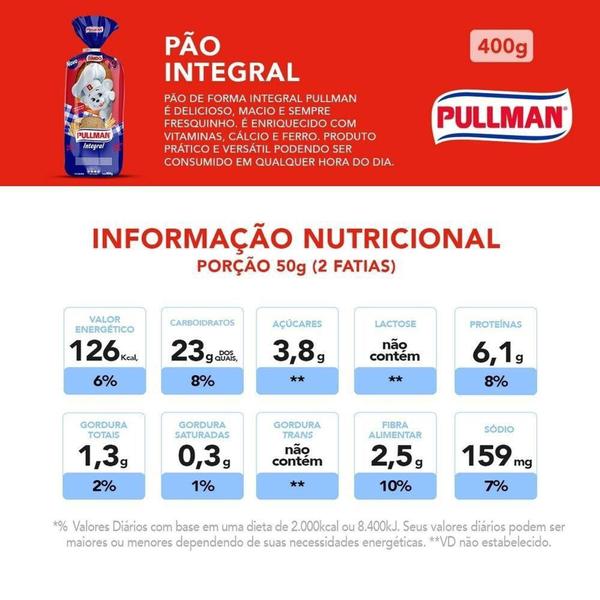 Imagem de Pão de Forma Pullman Integral 400g