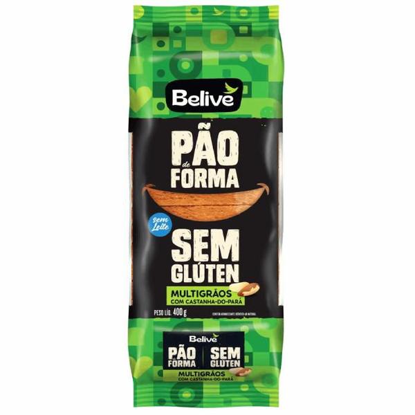 Pão de Forma Sem Glúten, Sem Leite Belive Multigrãos com Castanha do Pará 400g Imagem de Pão de Forma Sem Glúten, Sem Leite Belive Multigrãos com Castanha do Pará 400g