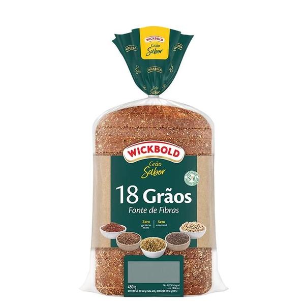 Imagem de Pão de Forma Vegano 18 Grãos Grão Sabor Wickbold 450g