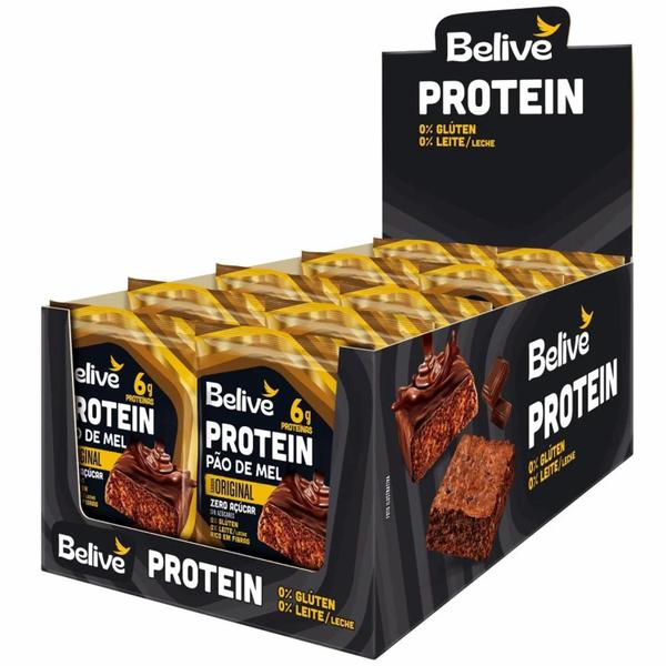 Pao De Mel Belive Protein Zero Acucar, Gluten 45G (10X) Imagem de Pao De Mel Belive Protein Zero Acucar, Gluten 45G (10X)