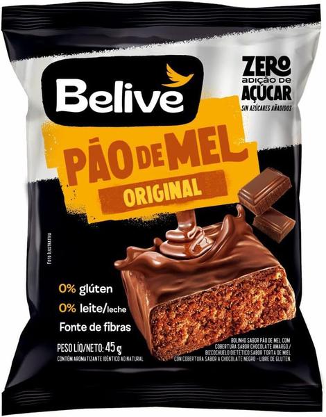 Pão de Mel Belive Zero (Acucar, Lactose e Gluten) 45g (10x) Imagem de Pão de Mel Belive Zero (Acucar, Lactose e Gluten) 45g (10x)