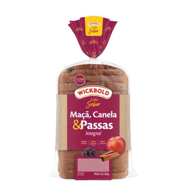 Imagem de Pão Integral WICKBOLD Grão Sabor Maçã, Canela E Passas Pacote 500g