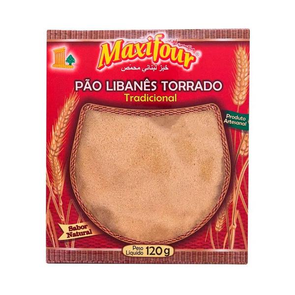 Pão Libanês Torrado Tradicional Maxifour 120g Imagem de Pão Libanês Torrado Tradicional Maxifour 120g