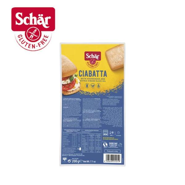 Pão tipo ciabatta Dr. Schar 200g Imagem de Pão tipo ciabatta Dr. Schar 200g