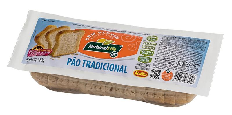 Pão Tradicional Sem Glúten Vegano Kodilar 220g Imagem de Pão Tradicional Sem Glúten Vegano Kodilar 220g