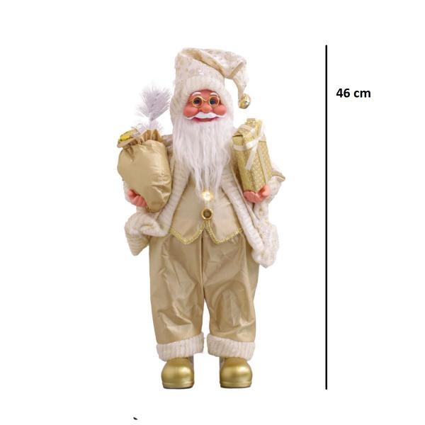 Imagem de Papai Noel Casaco Dourado Luxuoso Decoração Natalina 46 cm