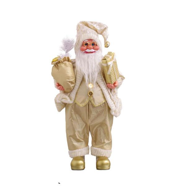 Imagem de Papai Noel Casaco Dourado Luxuoso Decoração Natalina 46 cm