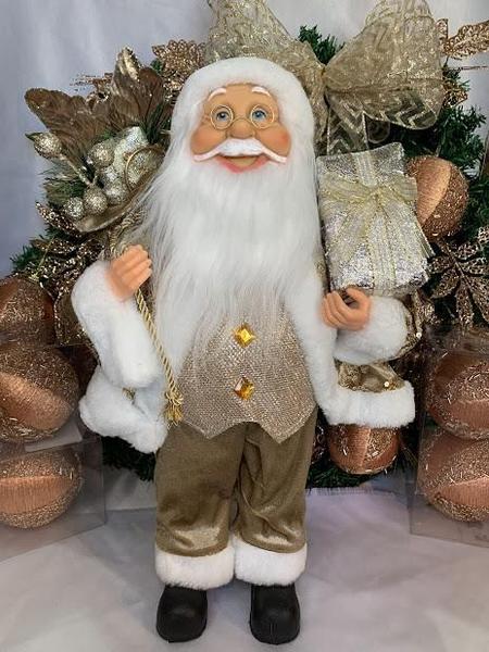 Imagem de Papai noel casaco paete dourado saco de presente luxo 40cm