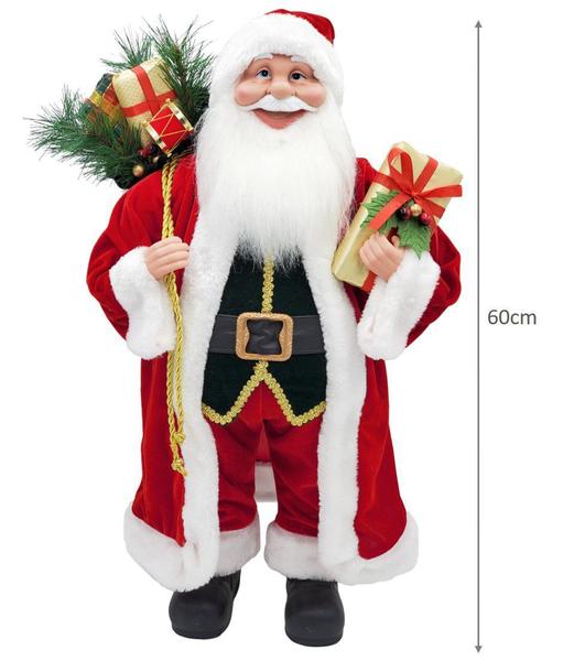 Imagem de Papai Noel Casaco Vermelho Longo Luxo Saco Presentes 60cm - Master Christmas